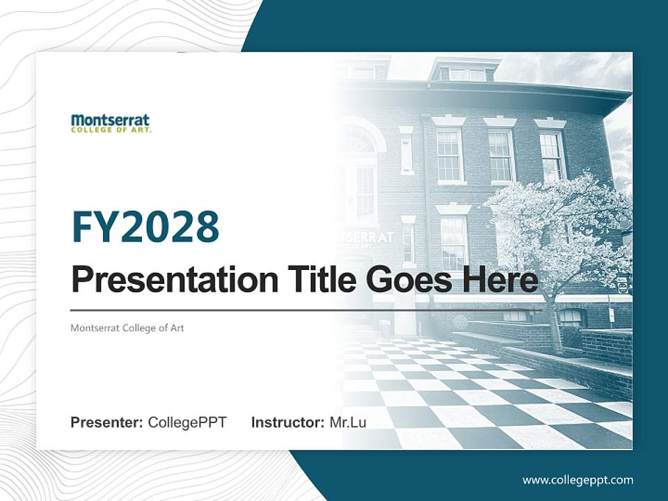 Montserrat College of Art Academic Presentation/Research Findings Report PPT Template4:3 ratio PPT effect preview image5