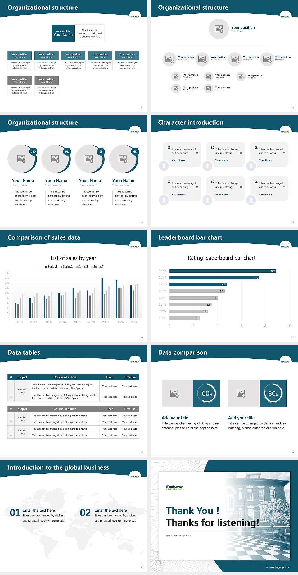Montserrat College of Art Academic Presentation/Research Findings Report PPT Template4:3 ratio PPT effect preview image4