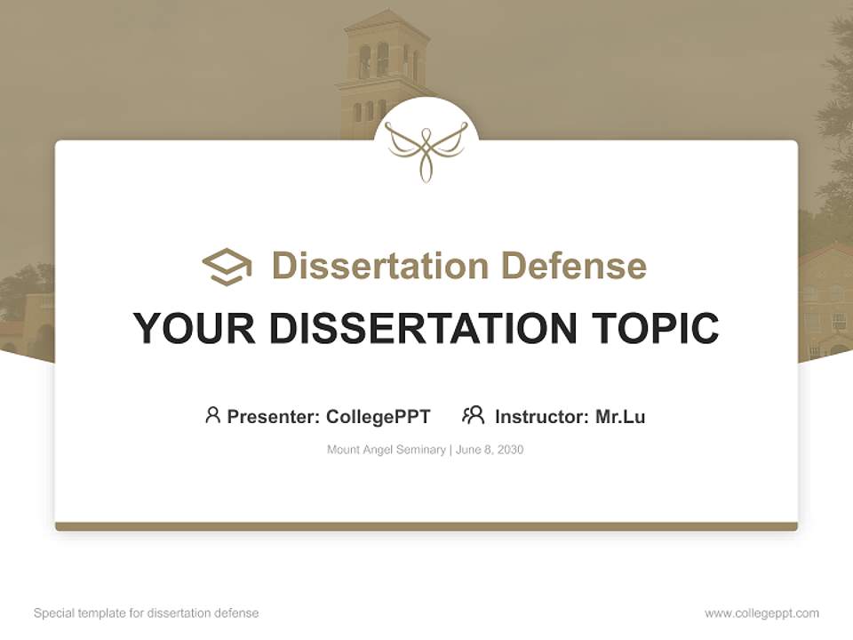 Mount Angel Seminary Graduation Thesis Defense PPT Template4:3 ratio PPT effect preview image7