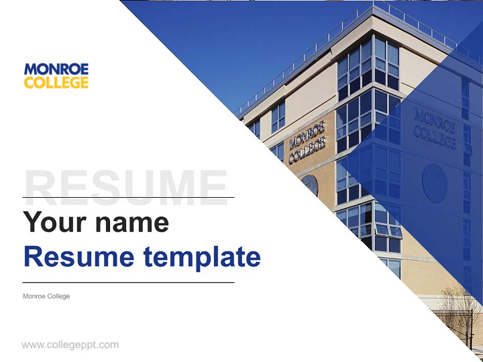 Monroe College Resume PPT Template4:3 ratio PPT effect preview image5
