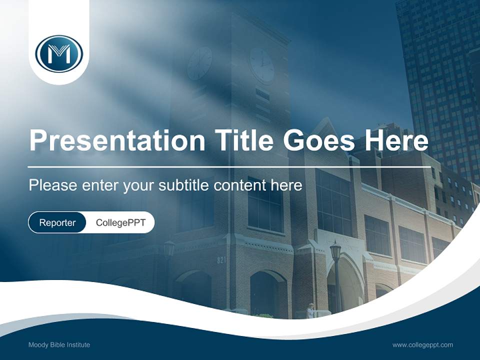 Moody Bible Institute Lecture Sharing and Networking Event PPT Template4:3 ratio PPT effect preview image4