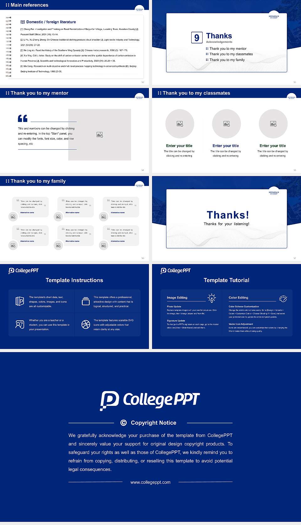 Moravian College Graduation Thesis Defense PPT Template16:9 ratio PPT effect preview image7