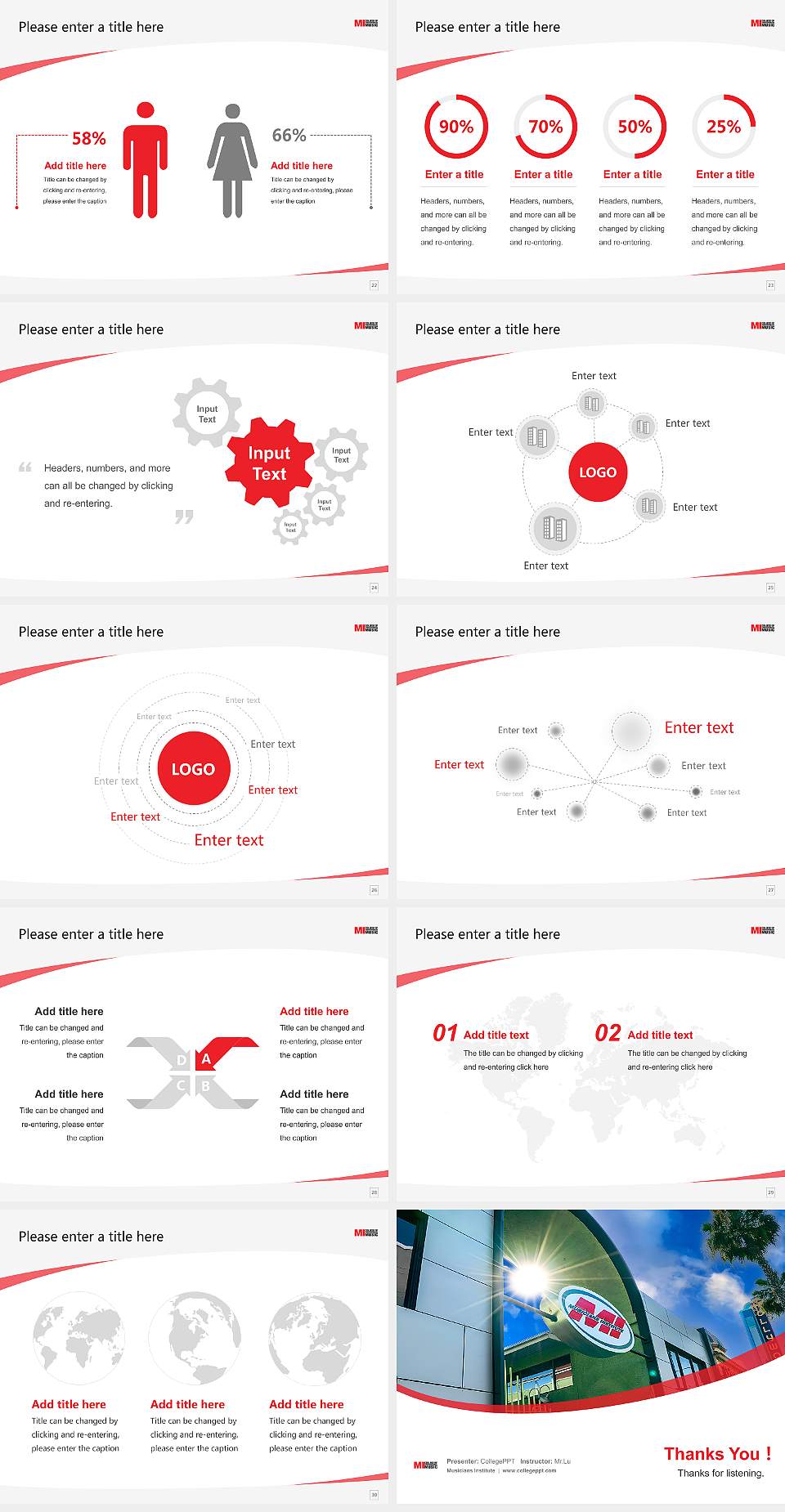 Musicians Institute Course/Courseware Creation PPT Template4:3 ratio PPT effect preview image4