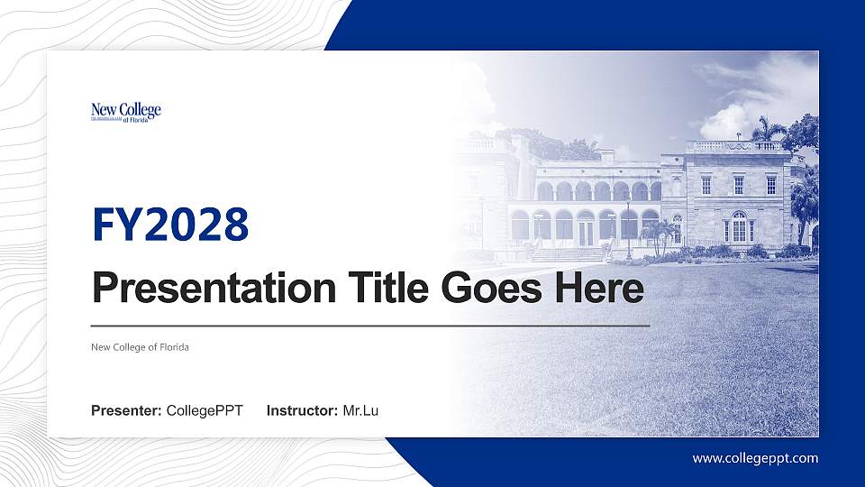 New College of Florida Academic Presentation/Research Findings Report PPT Template16:9 ratio PPT effect preview image