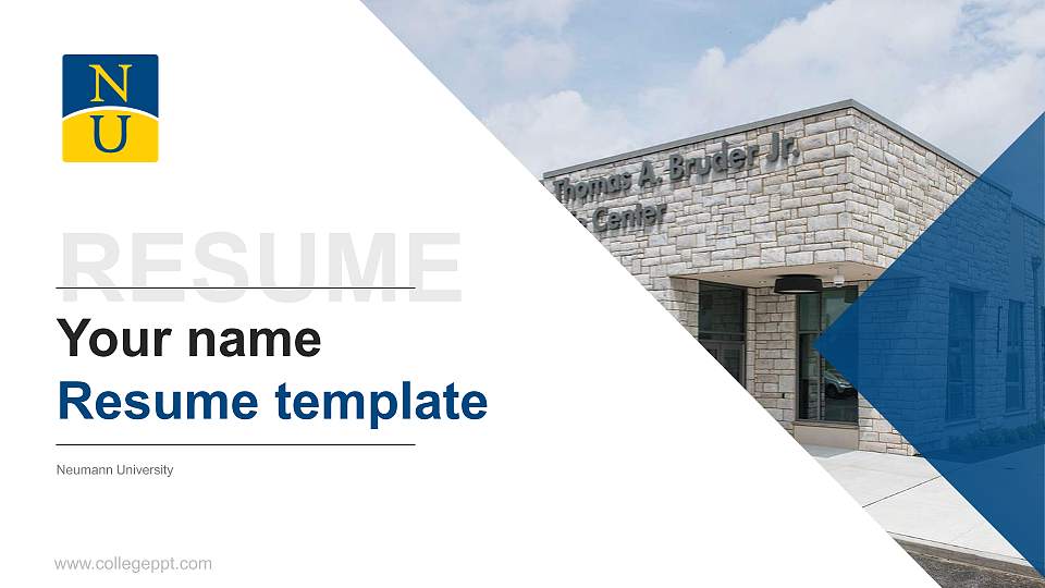 Neumann University Resume PPT Template16:9 ratio PPT effect preview image