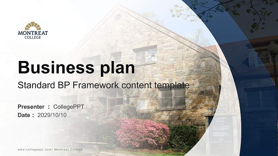 Montreat College Competition/Entrepreneurship Contest PPT Template16:9 ratio PPT effect preview image