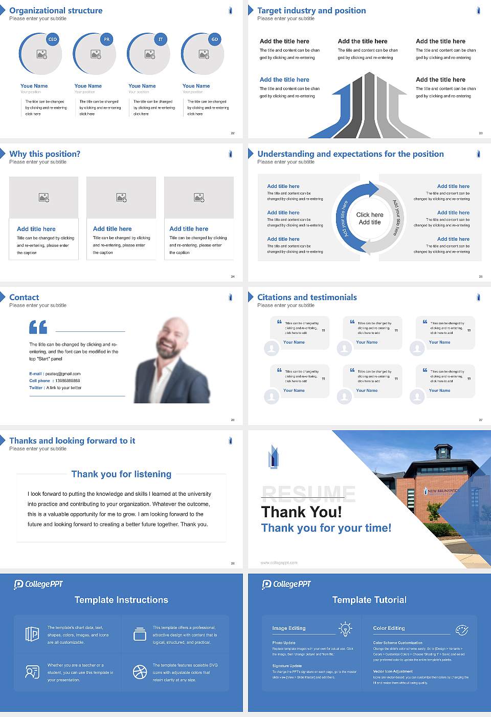 New Brunswick Theological Seminary Resume PPT Template16:9 ratio PPT effect preview image4