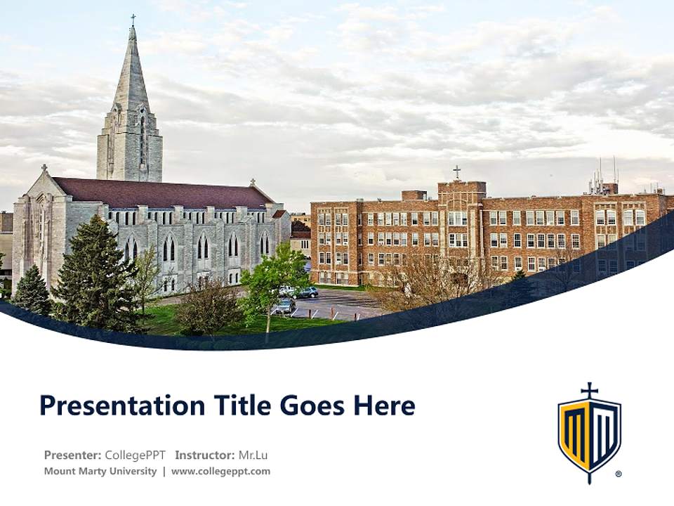 Mount Marty University Course/Courseware Creation PPT Template4:3 ratio PPT effect preview image5