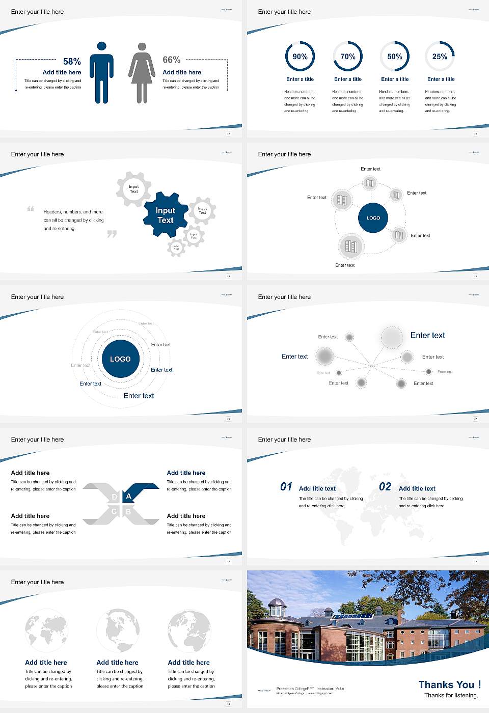 Mount Holyoke College Course/Courseware Creation PPT Template16:9 ratio PPT effect preview image4