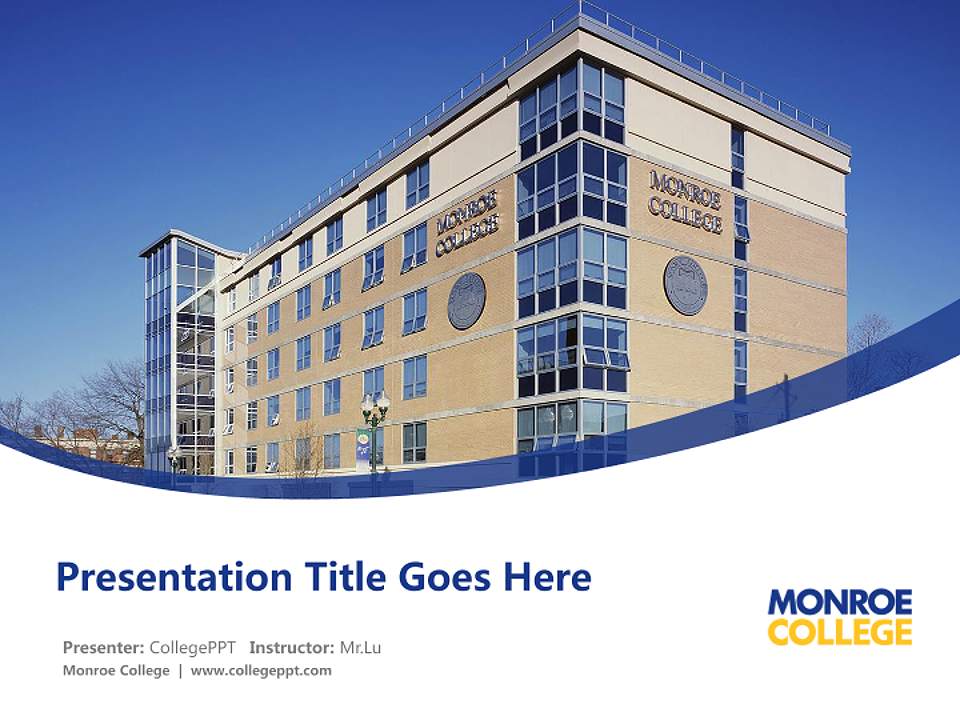 Monroe College Course/Courseware Creation PPT Template4:3 ratio PPT effect preview image5