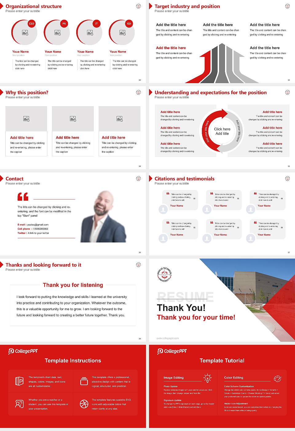 Navajo Technical University Resume PPT Template16:9 ratio PPT effect preview image4