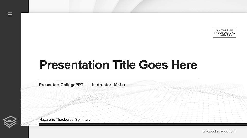 Nazarene Theological Seminary Thesis Proposal/Graduation Defense PPT Template16:9 ratio PPT effect preview image1
