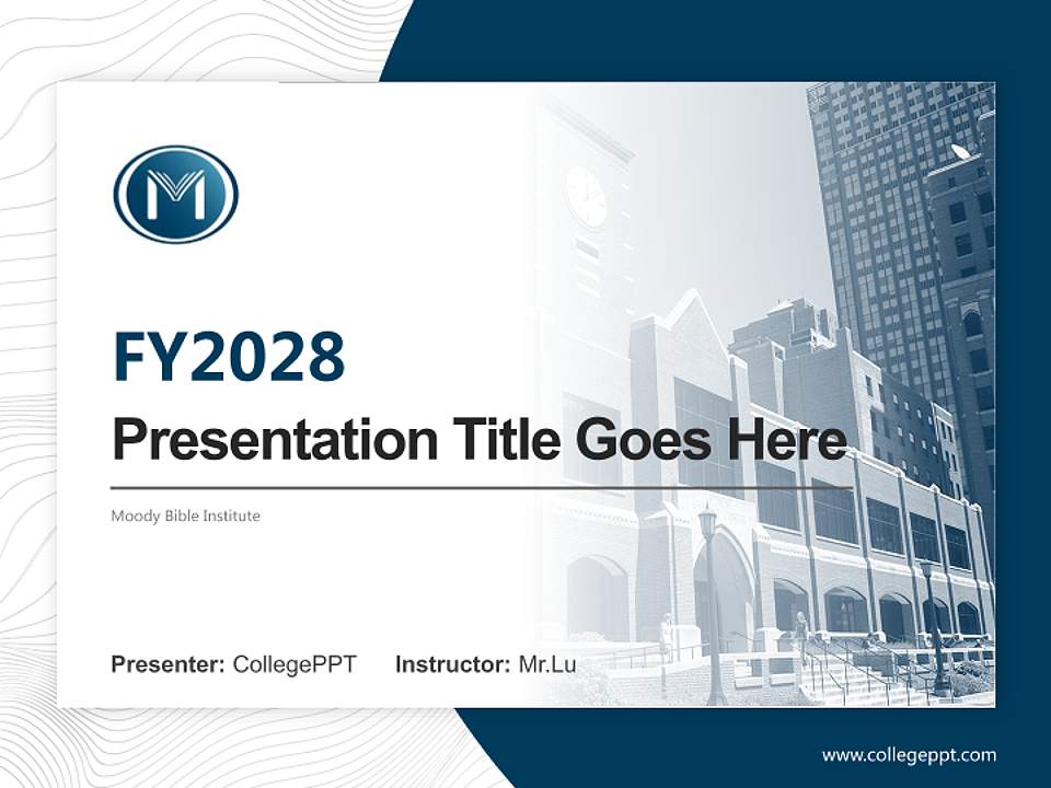 Moody Bible Institute Academic Presentation/Research Findings Report PPT Template4:3 ratio PPT effect preview image5