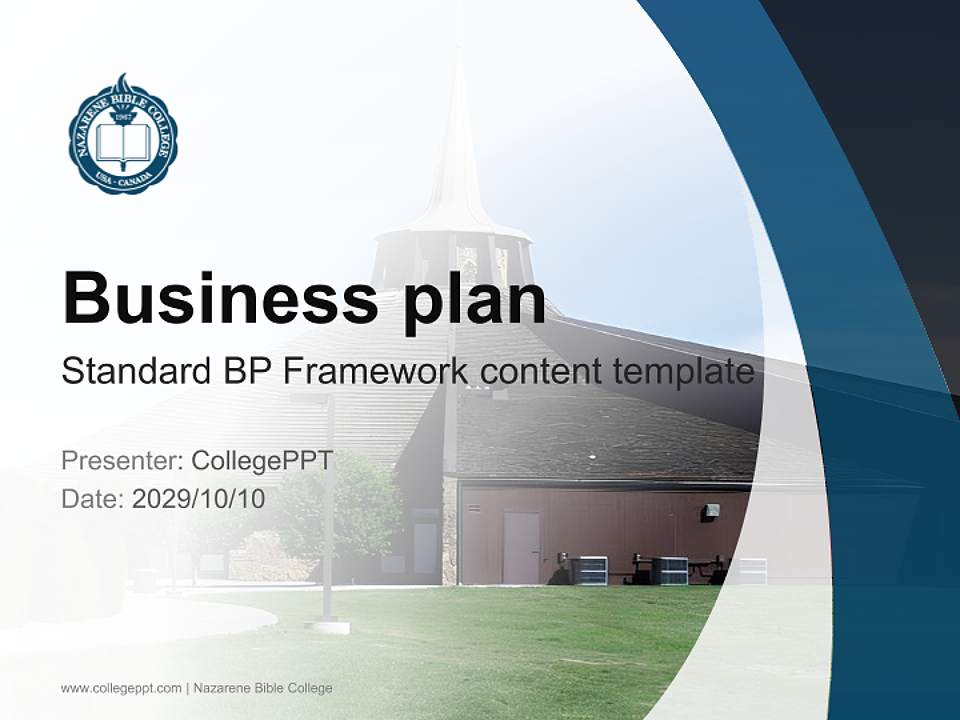 Nazarene Bible College Competition/Entrepreneurship Contest PPT Template4:3 ratio PPT effect preview image9