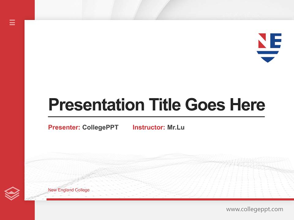 New England College Thesis Proposal/Graduation Defense PPT Template4:3 ratio PPT effect preview image5