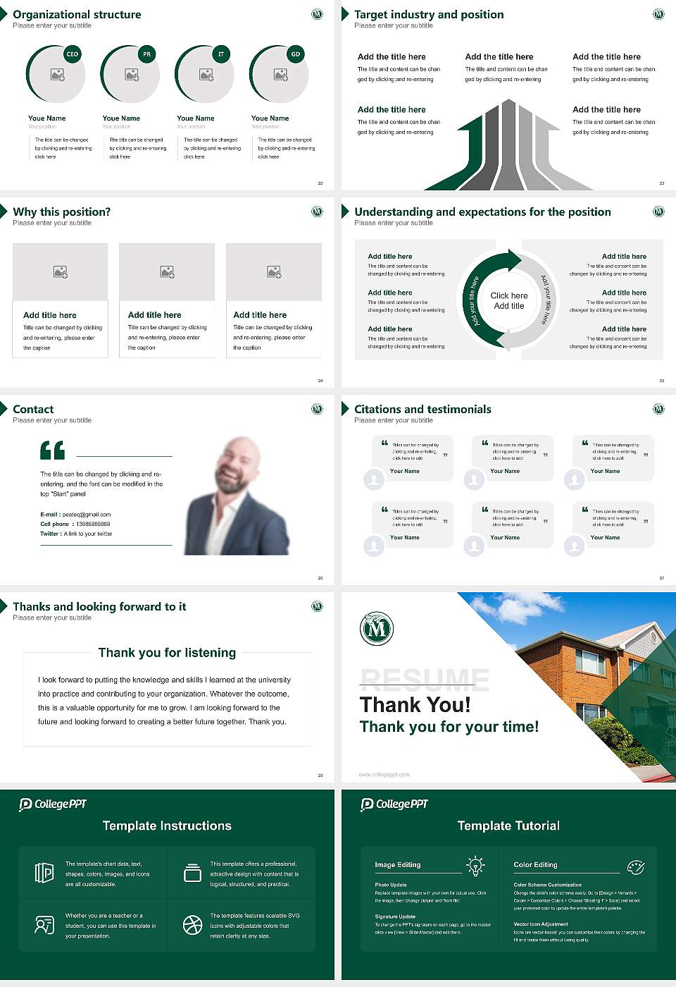 Multnomah University Resume PPT Template16:9 ratio PPT effect preview image4