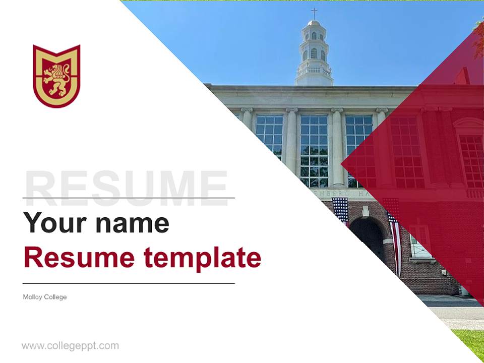 Molloy College Resume PPT Template4:3 ratio PPT effect preview image5