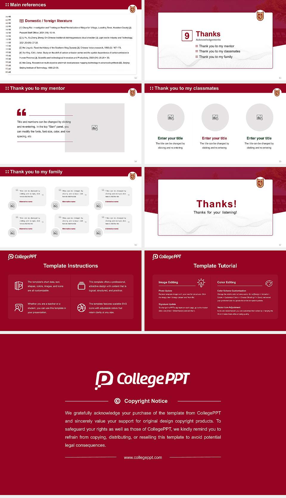 Molloy College Graduation Thesis Defense PPT Template16:9 ratio PPT effect preview image7