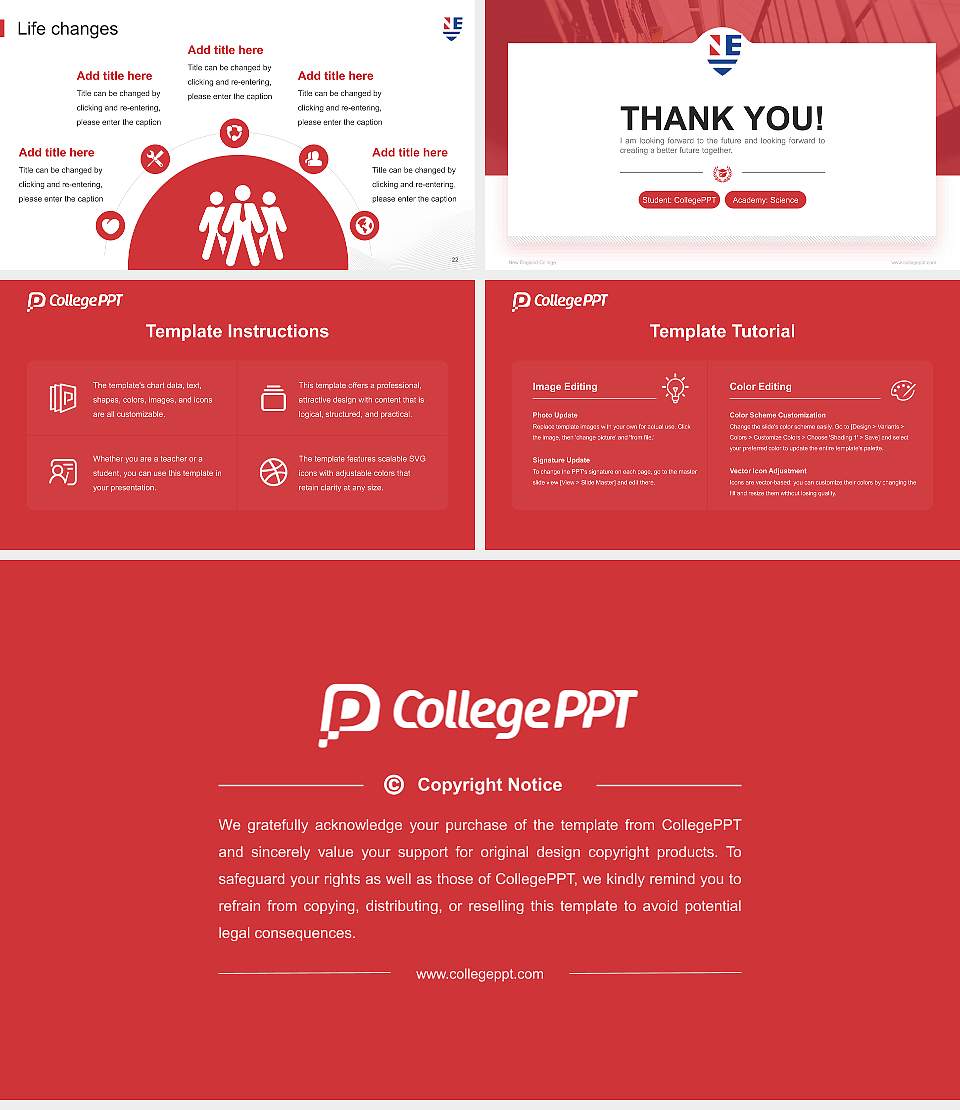 New England College National Scholarship Defense PPT Template16:9 ratio PPT effect preview image4