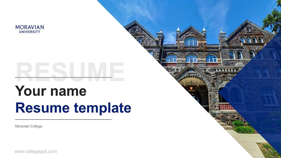 Moravian College Resume PPT Template16:9 ratio PPT effect preview image1
