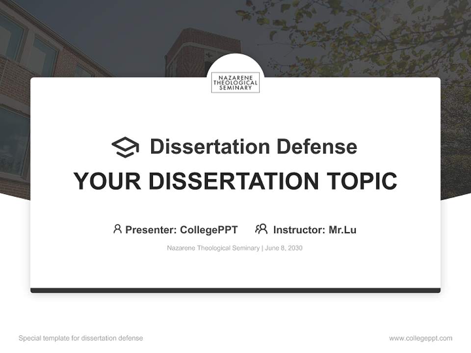 Nazarene Theological Seminary Graduation Thesis Defense PPT Template4:3 ratio PPT effect preview image7