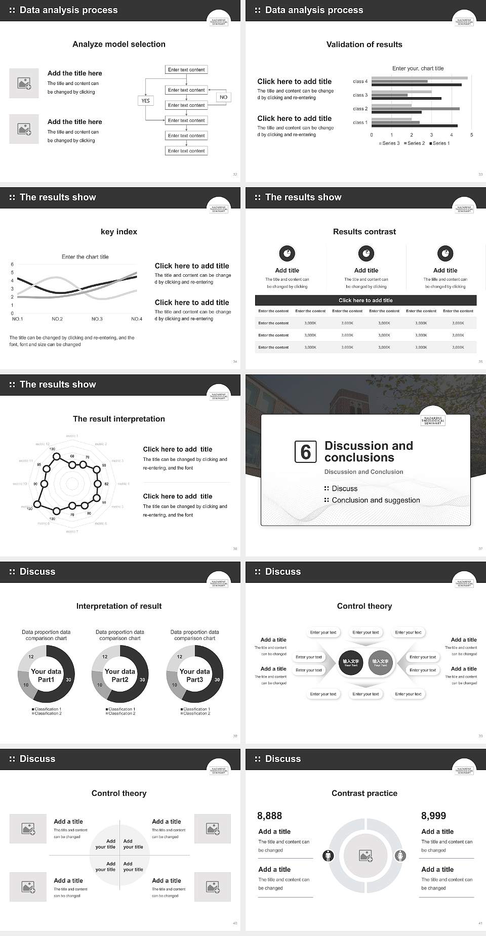 Nazarene Theological Seminary Graduation Thesis Defense PPT Template4:3 ratio PPT effect preview image5