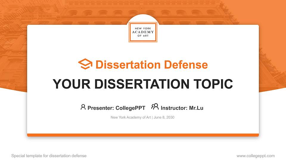 New York Academy of Art Graduation Thesis Defense PPT Template16:9 ratio PPT effect preview image