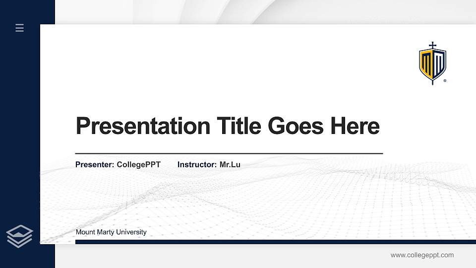 Mount Marty University Thesis Proposal/Graduation Defense PPT Template16:9 ratio PPT effect preview image