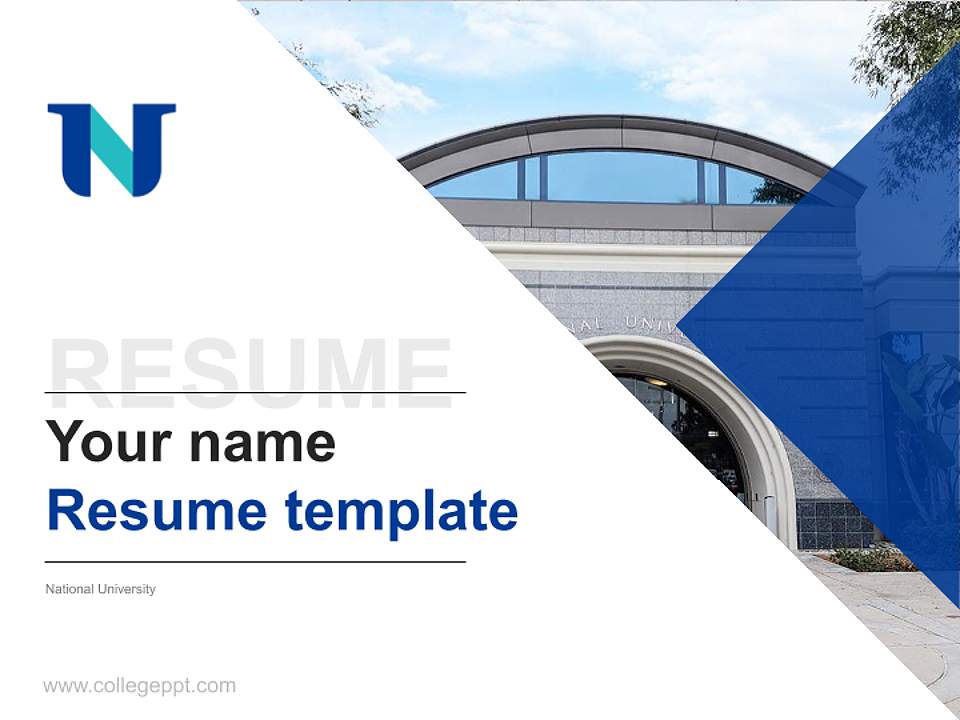 National University Resume PPT Template4:3 ratio PPT effect preview image5