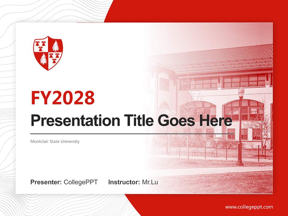 Montclair State University Academic Presentation/Research Findings Report PPT Template4:3 ratio PPT effect preview image5