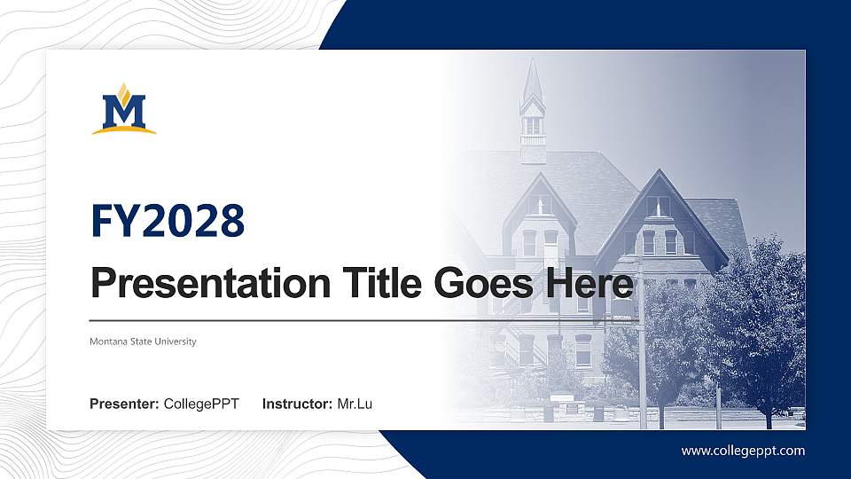 Montana State University Academic Presentation/Research Findings Report PPT Template16:9 ratio PPT effect preview image