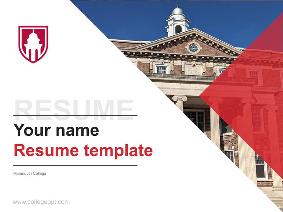 Monmouth College Resume PPT Template4:3 ratio PPT effect preview image5