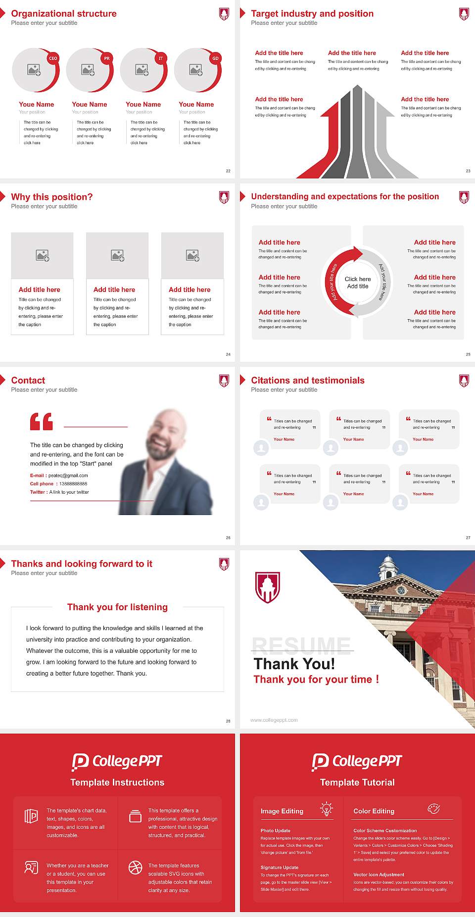 Monmouth College Resume PPT Template4:3 ratio PPT effect preview image4