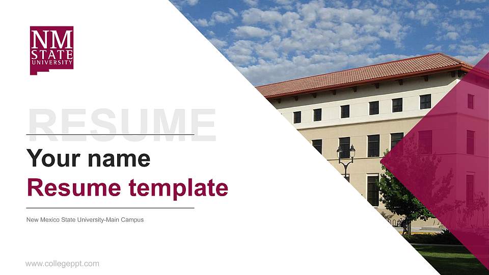 New Mexico State University-Main Campus Resume PPT Template16:9 ratio PPT effect preview image