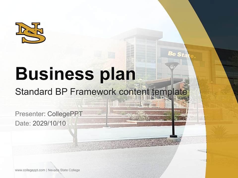 Nevada State College Competition/Entrepreneurship Contest PPT Template4:3 ratio PPT effect preview image9