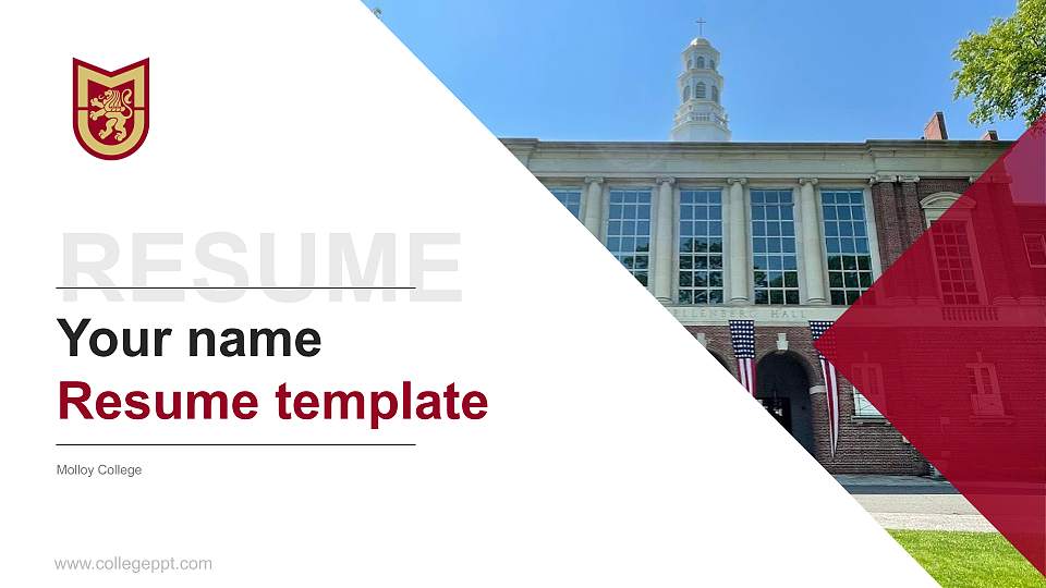 Molloy College Resume PPT Template16:9 ratio PPT effect preview image