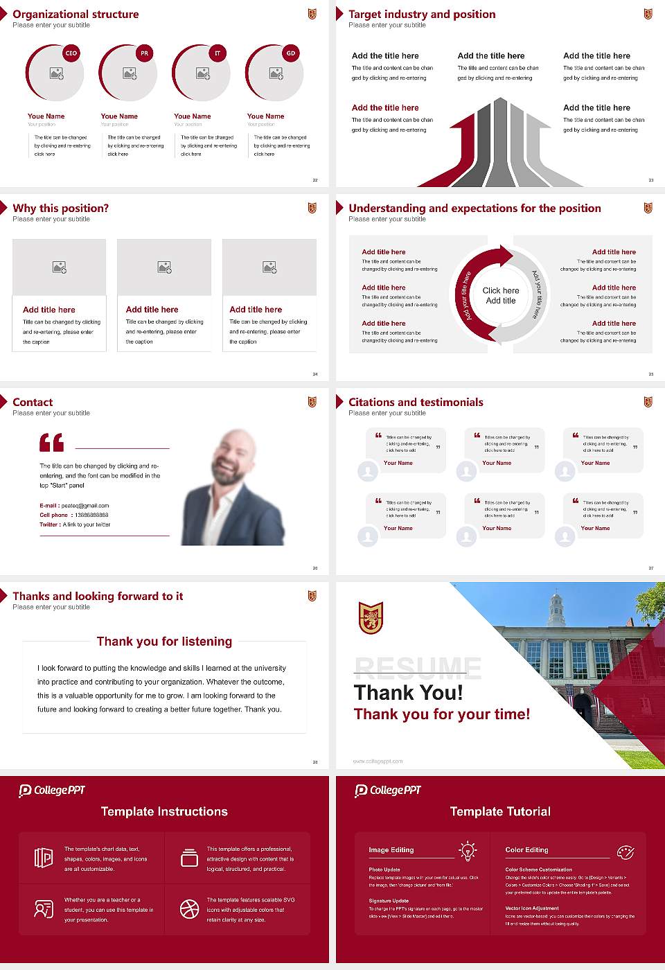Molloy College Resume PPT Template16:9 ratio PPT effect preview image4