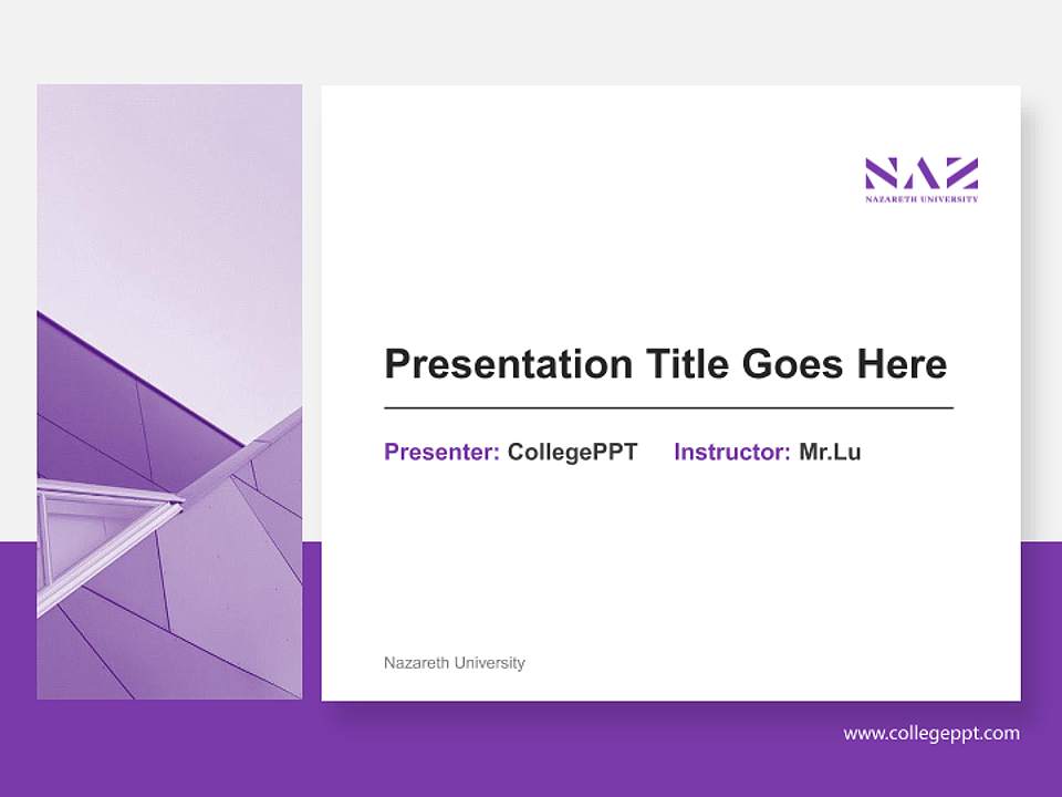 Nazareth University General Purpose PPT Template4:3 ratio PPT effect preview image6