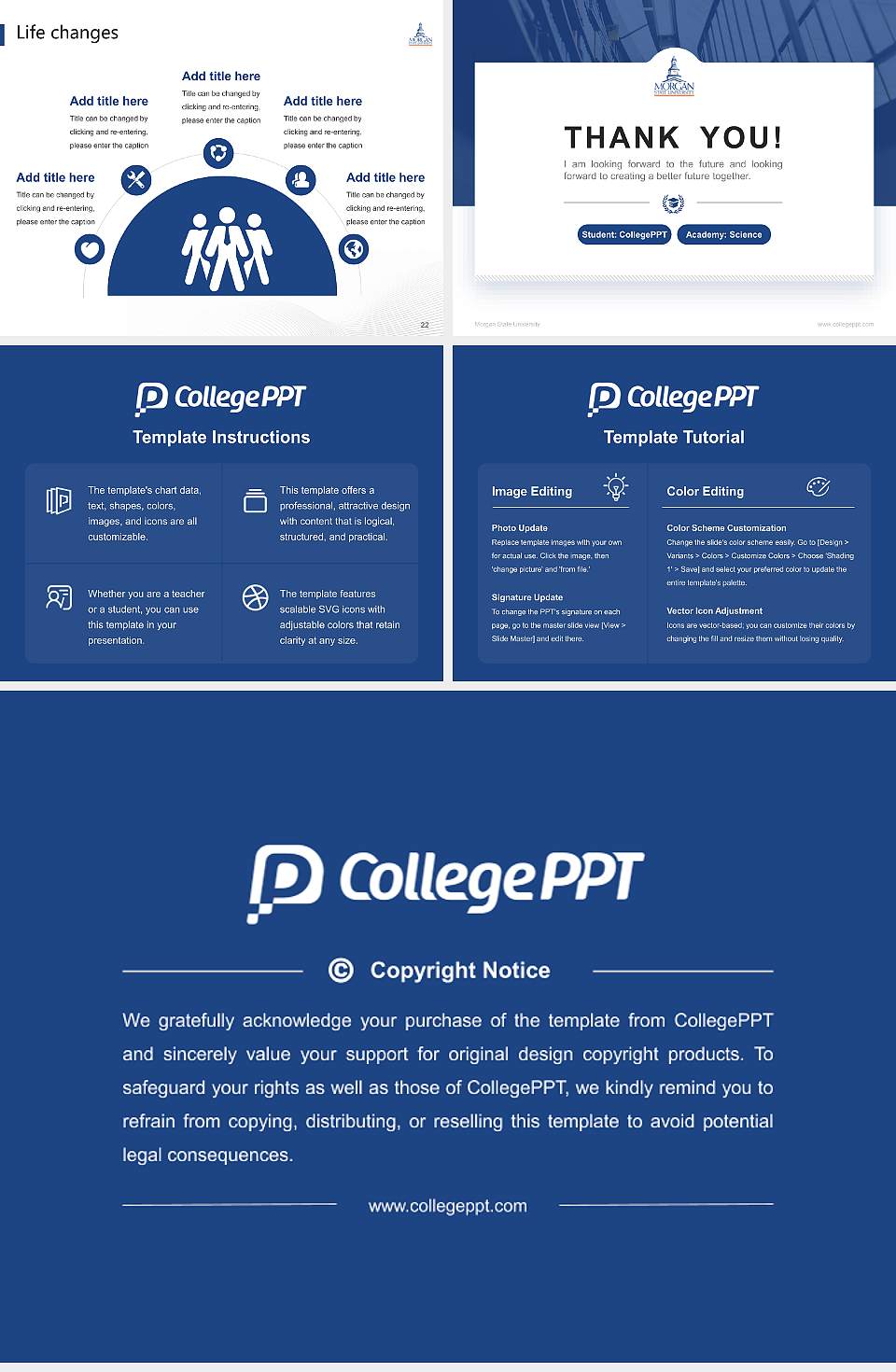 Morgan State University National Scholarship Defense PPT Template4:3 ratio PPT effect preview image4