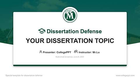 Multnomah University Graduation Thesis Defense PPT Template