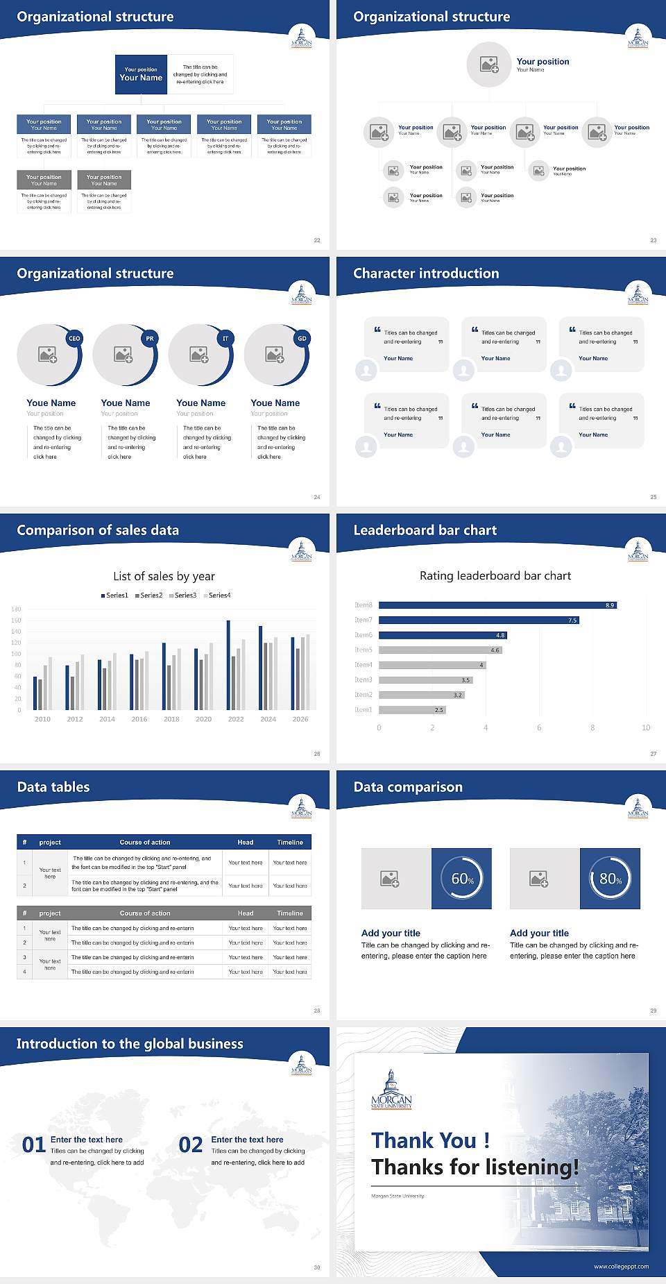 Morgan State University Academic Presentation/Research Findings Report PPT Template4:3 ratio PPT effect preview image4
