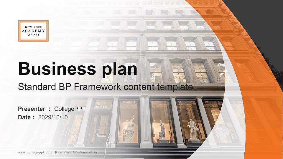 New York Academy of Art Competition/Entrepreneurship Contest PPT Template16:9 ratio PPT effect preview image