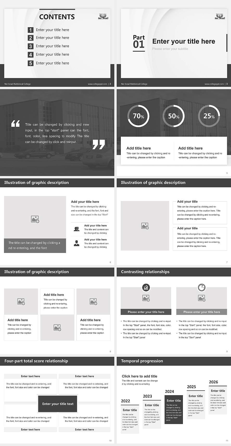 Ner Israel Rabbinical College Thesis Proposal/Graduation Defense PPT Template4:3 ratio PPT effect preview image2