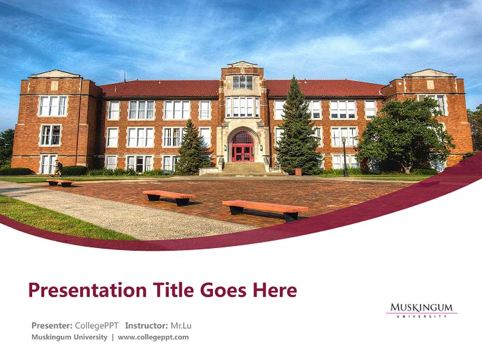 Muskingum University Course/Courseware Creation PPT Template4:3 ratio PPT effect preview image5