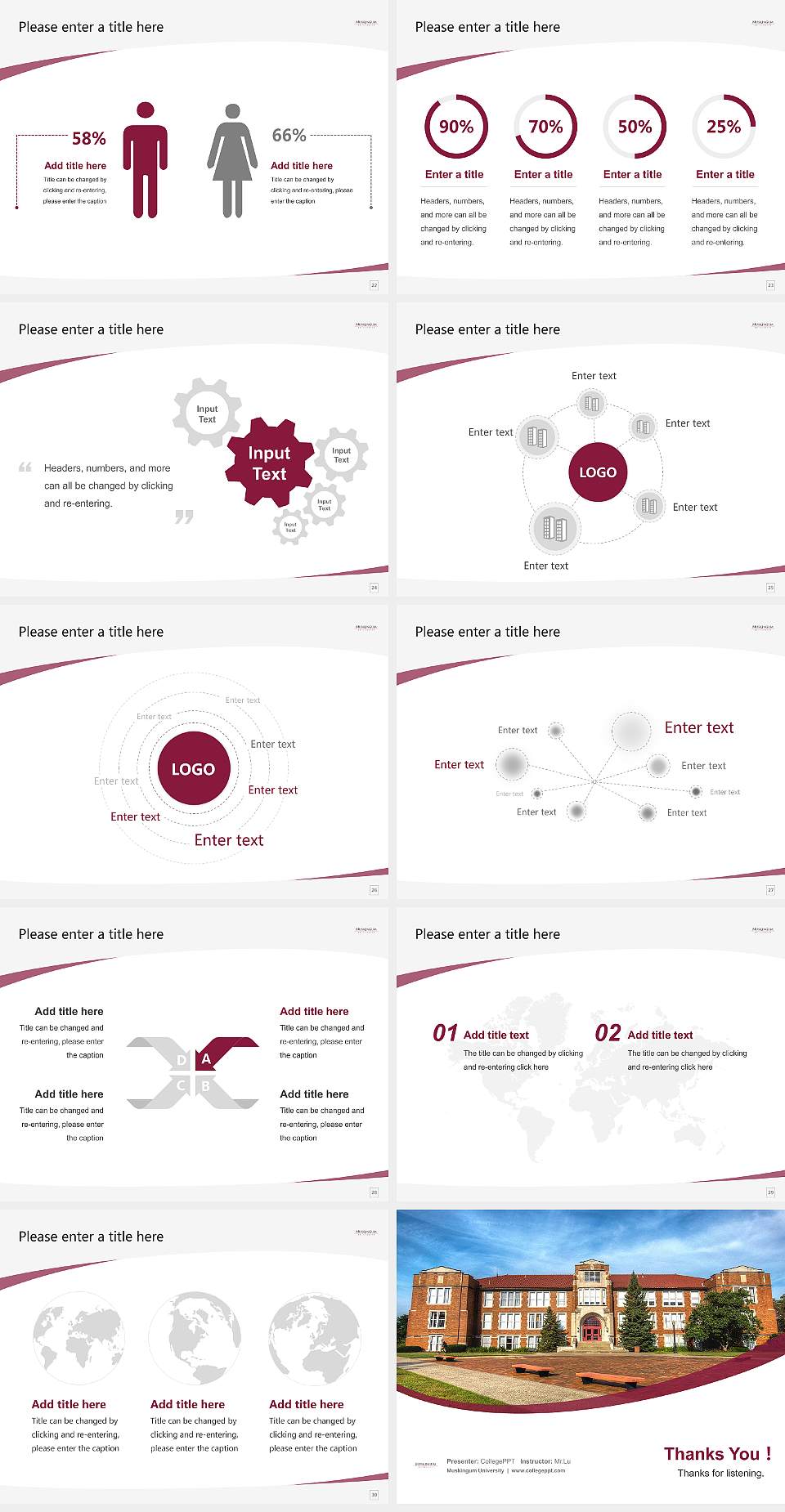 Muskingum University Course/Courseware Creation PPT Template4:3 ratio PPT effect preview image4