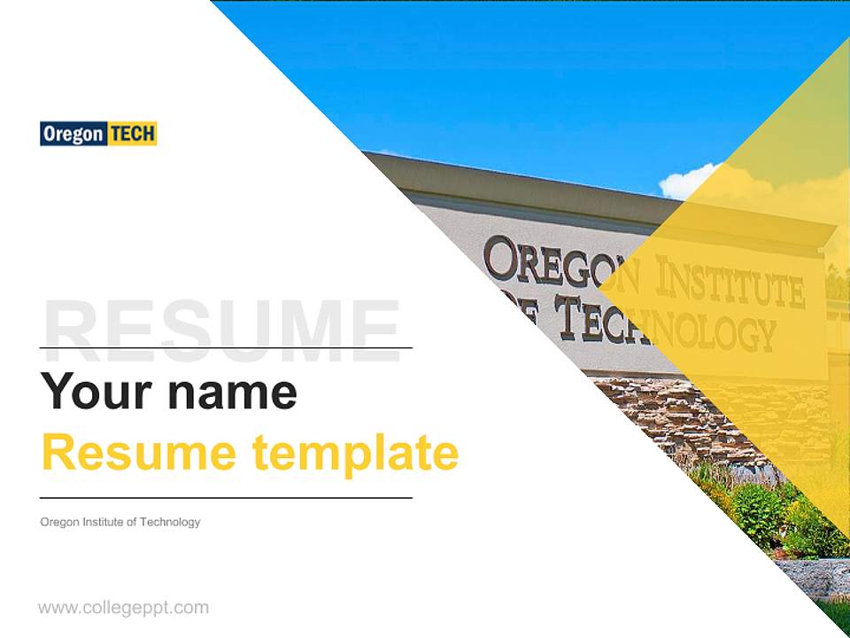 Oregon Institute of Technology Resume PPT Template4:3 ratio PPT effect preview image5