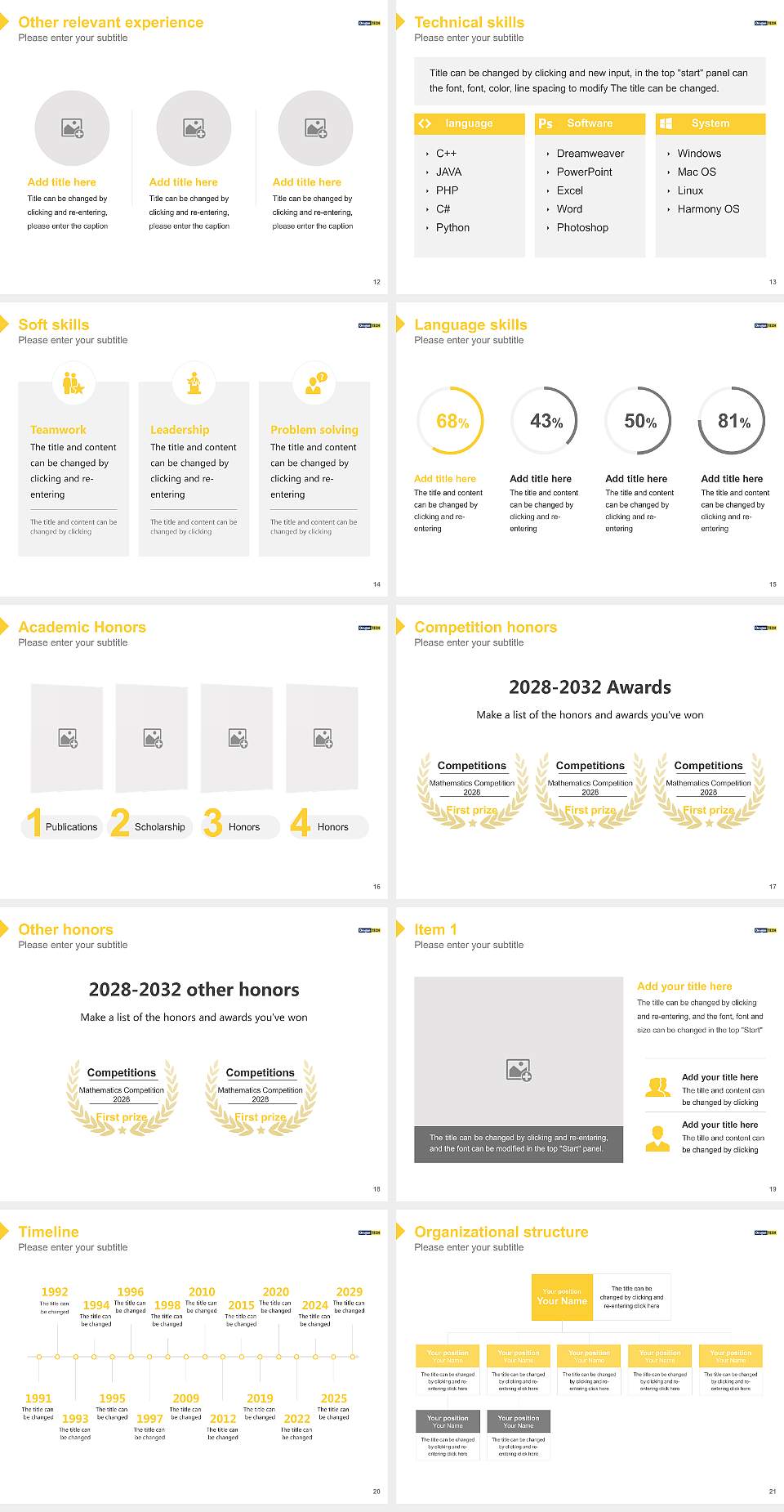 Oregon Institute of Technology Resume PPT Template4:3 ratio PPT effect preview image3