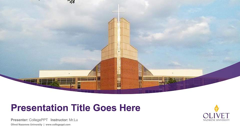Olivet Nazarene University Course/Courseware Creation PPT Template16:9 ratio PPT effect preview image
