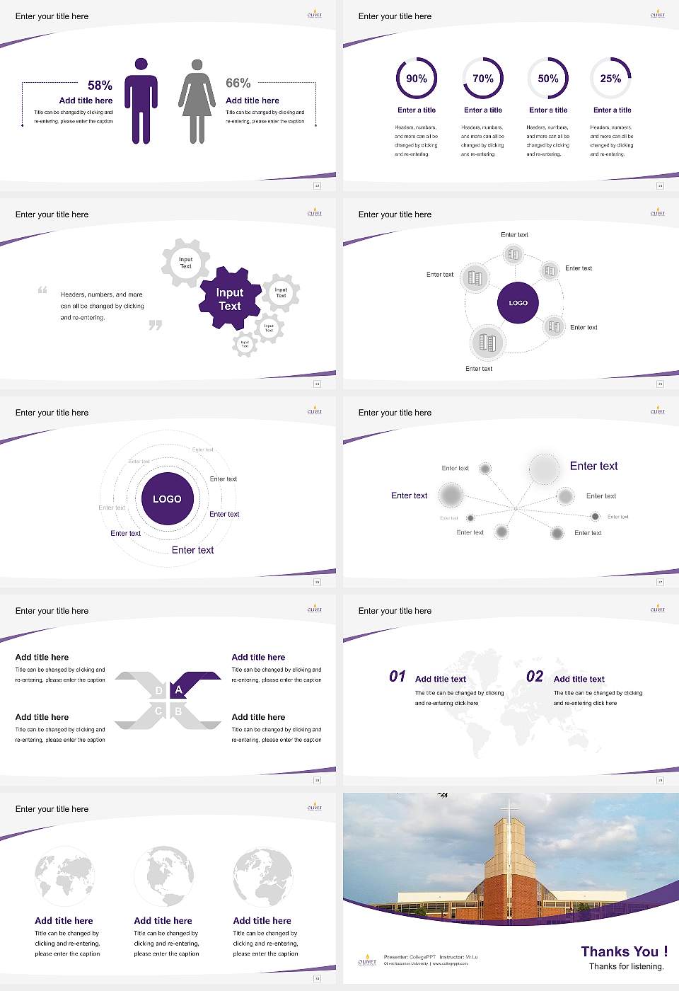 Olivet Nazarene University Course/Courseware Creation PPT Template16:9 ratio PPT effect preview image4