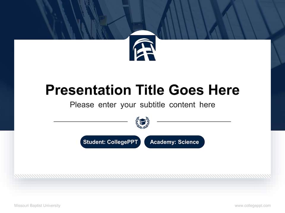 Missouri Baptist University National Scholarship Defense PPT Template4:3 ratio PPT effect preview image4